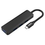 New Ajazz AT101 4-in-1 Type-C To 4 x USB 3.0 HUB Adapter Support OTG For Windows 10 Google Chrome OS Smartphone Tablet Laptop – Black