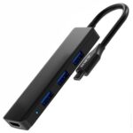 New Ajazz AT101PH 5-in-1 Type-C To 3 x USB 3.0 + PD Fast Charge + 4K HDMI Adapter HUB Support OTG For iP Laptops / Windows 10 / Google Chrome OS Smartphone Tablet – Black