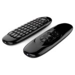 New C120 English Version 6-Axis Gyro 2.4G Mini Wireless Air Mouse QWERTY Keyboard for Android/Windows/Mac OS/Linux Systems – Black