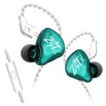 New KZ ZST-X  1BA+1DD Drivers Hybrid HIFI Bass Earbuds with Mic In-Ear Monitor Noise Cancelling Sports Earphones Silver Plated Cable – Green
