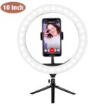 New 10 Inch Dimmable LED Selfie Video Ring Light with Tripod Stand Phone Holder for Youtube Tik Tok Live Streaming Makeup Lamp