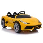 New 12V Kids Ride On Sports Car 2.4GHZ Remote Control with Music LED Light Function – Yellow