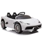 New 12V Kids Ride On Sports Car 2.4GHZ Remote Control with Music LED Light Function – White