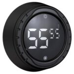 New Baldr B0362S Kitchen Cooking Round Timer LCD Screen With Buzzer – Black