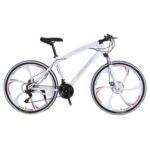 New POLECE Python Shaped Mountain Bike 26 Inch Double Disc Brake Aluminum Alloy 21 Speed Gears -White