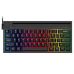 New Ajazz K620T Bluetooth Wireless/Wired Dual Mode Mechanical Keyboard with 4400mA Battery RGB Backlit – Black with Blue Switch