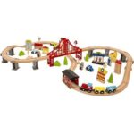 New 70PCS Wooden Train Set Crossing Track Railway Kids Learning Toy