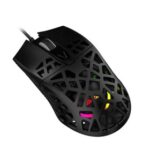 New AJAZZ AJ339 New 65g Lightweight Symmetrical Ergonomic Honeycomb Design RGB Gaming Mouse – Black