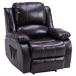 New Electric Lift PU Leather Massage Chair Adjustable Angle With Armrests Comfortable Soft and Easy to Clean For Reading Resting Watching TV – Dark Brown