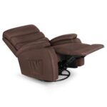 New Electric Lift Linen Multifunction Massage Recliner 5 Modes Waist Heating Comfortable Soft and Easy to Clean For Reading Resting Watching TV – Dark Brown