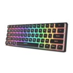 New Gk61 Wired 61 Keys RGB Mechanical Keyboard Gateron Optical Switch Pudding Keycaps Hot-swappable Blue Switch – Black