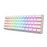 New Gk61 Wired 61 Keys RGB Mechanical Keyboard Gateron Optical Switch Pudding Keycaps Hot-swappable Blue Switch – White