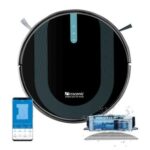 New Proscenic 850T Smart Robot Cleaner 3000Pa Suction Three Cleaning Modes 500ml Dust Collector 300ml Electric Water Tank Alexa Google Home App Control – Black