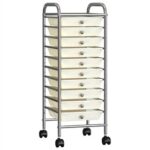 New 10-Drawer Mobile Storage Trolley White Plastic