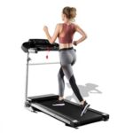 New Folding Treadmill, 2.25HP Desktop Electric Treadmill, with LCD Display and Cup Holder, Easy to Assemble, Suitable for Home Office Jogging, Black.