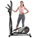 New 【Not allowed to sell to Walmart】Elliptical Machine Trainer Magnetic Smooth Quiet Driven with LCD Monitor, Home Use, Silver