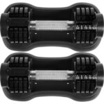 New Pair of 12.5 Lbs Adjustable Dumbbell with Handle and Weight Plate for Home Gym black