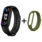 New Xiaomi Mi Band 6 Smart Bracelet Heart Rate Oximetry Monitor 1.56 inch Screen Bluetooth 5.0 50 Meters Water Resistance 30 Sports Modes CN Version + Green Replacement Strap