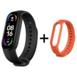 New Xiaomi Mi Band 6 Smart Bracelet Heart Rate Oximetry Monitor 1.56 inch Screen Bluetooth 5.0 50 Meters Water Resistance 30 Sports Modes CN Version + Orange Replacement Strap