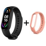 New Xiaomi Mi Band 6 Smart Bracelet Heart Rate Oximetry Monitor 1.56 inch Screen Bluetooth 5.0 50 Meters Water Resistance 30 Sports Modes CN Version + Pink Replacement Strap