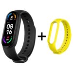 New Xiaomi Mi Band 6 Smart Bracelet Heart Rate Oximetry Monitor 1.56 inch Screen Bluetooth 5.0 50 Meters Water Resistance 30 Sports Modes CN Version + Yellow Replacement Strap