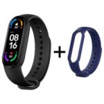 New Xiaomi Mi Band 6 Smart Bracelet Heart Rate Oximetry Monitor 1.56 inch Screen Bluetooth 5.0 50 Meters Water Resistance 30 Sports Modes CN Version + Blue Replacement Strap