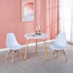 New Modern Minimalist Style Dining Set, Including 1 MDF Table and 2 Chairs, for Kitchen, Living Room, Bar, Restaurant – White