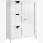 New Bathroom Floor Storage Cabinet with 3 Drawers and 1 Adjustable Shelf – White