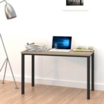 New Home Office 47″ Computer Desk with Wooden Tabletop and Metal Frame, for Game Room, Office, Study Room – Beige