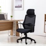 New Home Office Mesh Rotatable Chair Height Adjustable with Ergonomic High Backrest and Casters – Black