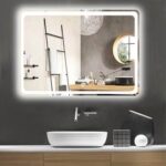 New 32″ Rectangle Wall-mounted LED Mirror, for Bathroom, Bedroom, Entrance, Powder Room