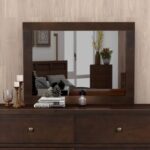 New 35″ Solid Wood Dresser Mirror for Bedroom, Living Room, Entrance – Brown