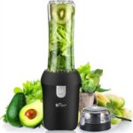 New Bear Portable Blender with 11.84oz BPA Free Tritan Blender Bottle, USB Charge, for Shake and Smoothy – Black