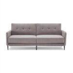New Orisfur 77″ Linen Upholstered Sofa Bed with Wooden Frame, Adjustable Backrest, and Metal Legs, for Living Room, Bedroom, Office, Apartment – Gray