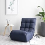New 23.2″ Fabric Upholstered Folding Lazy Sofa Bed with High-Density Sponge, for Living Room, Bedroom, Office, Apartment – Navy