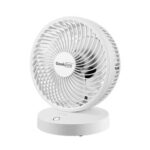 New Geek Aire Portable Rechargeable Table Fan, 4 Speed Settings, 5000mAh Battery, WiFi Function, Compatible with Alexa & Google Home Supported – White