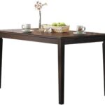 New ACME Cardiff Dining Table with Wooden Tabletop and Wooden Tapered Legs, for Restaurant, Cafe, Tavern, Living Room – Espresso