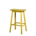 New ACME Gaucho Bar Stool Set of 2, with Wooden Legs, for Restaurant, Cafe, Tavern, Office, Living Room – Yellow