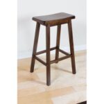 New ACME Gaucho Bar Stool Set of 2, with Wood Legs, for Restaurant, Cafe, Tavern, Office, Living Room – Walnut