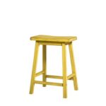 New ACME Gaucho Counter Height Stool Set of 2, with Wooden Frame, for Restaurant, Cafe, Tavern, Office, Living Room – Yellow
