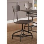 New ACME Jonquil PU Upholstered Dining Chair Set of 2, with High Backrest, and Metal Legs, for Restaurant, Cafe, Tavern, Office, Living Room – Gray