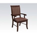 New ACME Mahavira Fabric Upholstered Dining Chair Set of 2, with High Backrest, and Wooden Legs, for Restaurant, Cafe, Tavern, Office, Living Room – Espresso