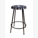 New ACME Mant Counter Height Stool Set of 2, with Metal Frame, for Restaurant, Cafe, Tavern, Office, Living Room – Black
