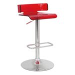 New ACME Rania Adjustable Stool, with Low Backrest, and Metal Frame, for Restaurant, Cafe, Tavern, Office, Living Room – Red