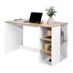 New Home Office 47.2″ L Computer Desk with 5 Storage Shelves, Wooden Frame, for Game Room, Office, Study Room – Oak