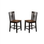 New Wooden Counter Height Dining Chair Set of 2 with Backrest, for Restaurant, Cafe, Tavern, Office, Living Room – Brown