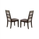 New Fabric Upholstered Dining Chair Set of 2, with High Backrest, and Wood Legs, for Restaurant, Cafe, Tavern, Office, Living Room – Gray
