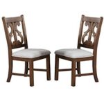 New Upholstered Dining Chair Set of 2, with Backrest, and Wooden Legs, for Restaurant, Cafe, Tavern, Office, Living Room – Brown