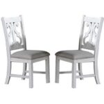 New Upholstered Dining Chair Set of 2, with Backrest, and Wooden Legs, for Restaurant, Cafe, Tavern, Office, Living Room – White