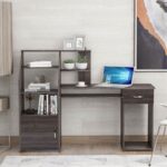 New Home Office Computer Desk with Storage Cabinet and Pull-Out Keyboard Tray, for Game Room, Office, Study Room – Gray